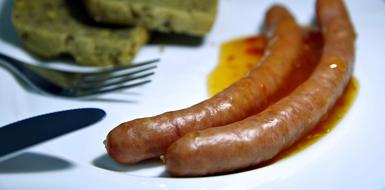 fried sausages on a plate