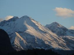white snows in the mountains