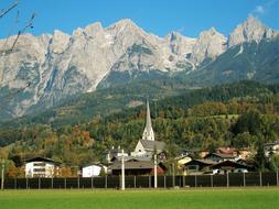 Landscape Mountains Houses