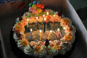 cream cake with candles