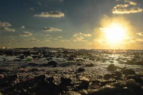 dawn over the rocky coast