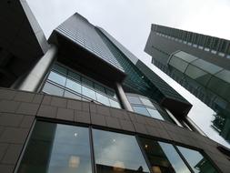 Beautiful glass building in Shiodome, Tokyo, Japan