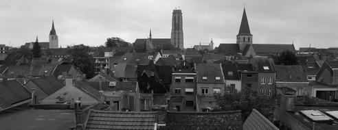 black and white st rombouts cathedral in Mechelen, Belgium