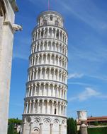 Beautiful and decorated Tower of Pisa on the Piazza Dei Miracoli in Pisa, Tuscany, Italy