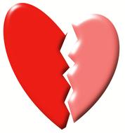 Broken ceramic heart