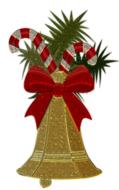 Christmas ornament with a golden bell
