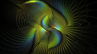 fractal, abstract colorful swirls at darkness