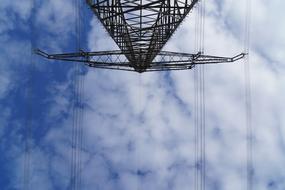 Current High Voltage Power Line blue sly