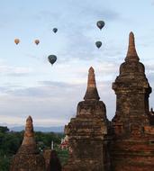 Temple Balloon Bagan Hot Air