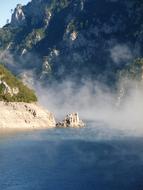 river and mountains landscape view