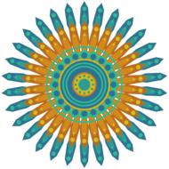 mandala pattern circle geometric blue drawing
