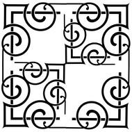 scroll vintage minimalist drawing