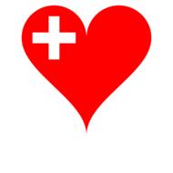 red heart cross white