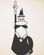 funny drawing of man with mustache
