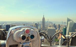 view of new york from binoculars