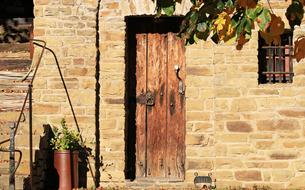 facade of an old building in Eifel National Park, Germany