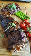 Roast piece of meat with vegetables