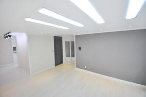 white and gray walls in the room