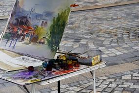 Table Painting Artist Street