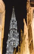 Brussels Large Square Saint Michel at night