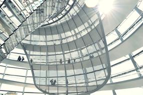 The modern Reichstag dome is a glass dome built at the top of the reconstructed Reichstag building in Berlin