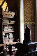 statue in the library in the palace