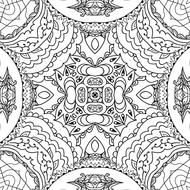 mandala line art black and white drawing
