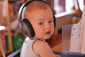 Baby in the headphones