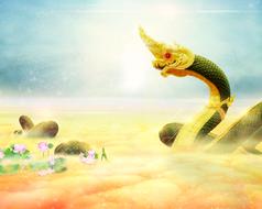 fantastic picture of a snake in the desert