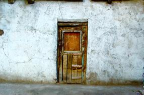 wooden old door in the barn