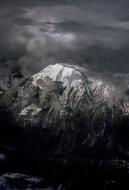 dark Clouds and Mountain Landscape
