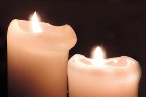 wax candle in the room