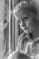 monochrome Portrait of Child Face