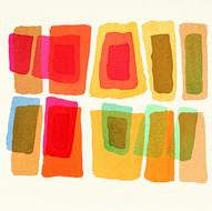 colorful patches, watercolor drawing