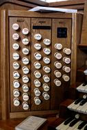 keyboard of Organ, top view