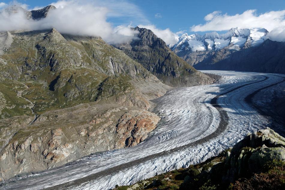 large river with mountains