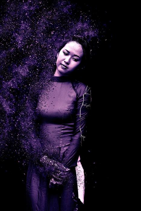 purple woman dust art