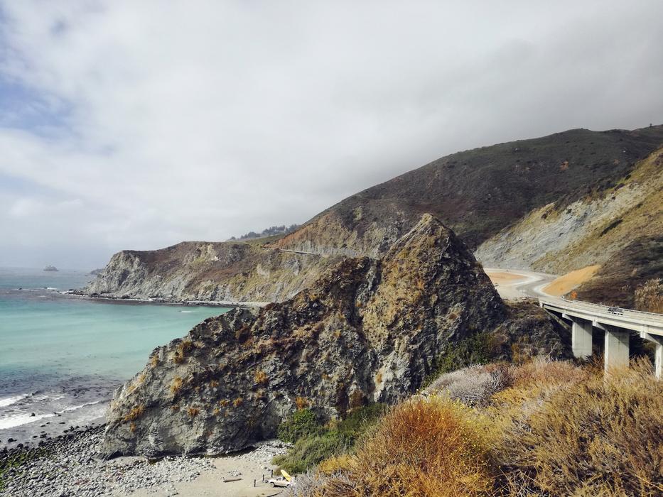 State Route 1 highway along scenic coast, usa, California