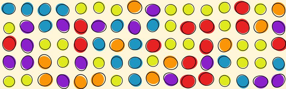 retro banner with colored circles drawn