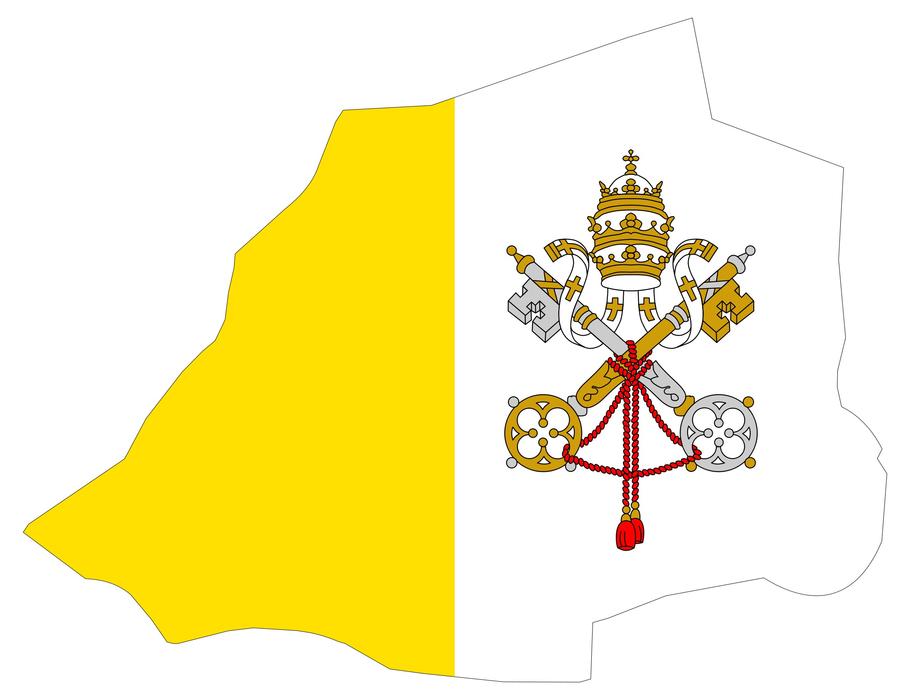 the vatican flag on the continent