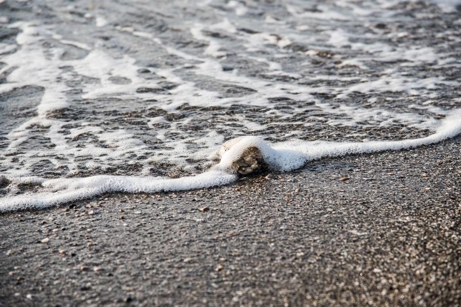frothy water with soil