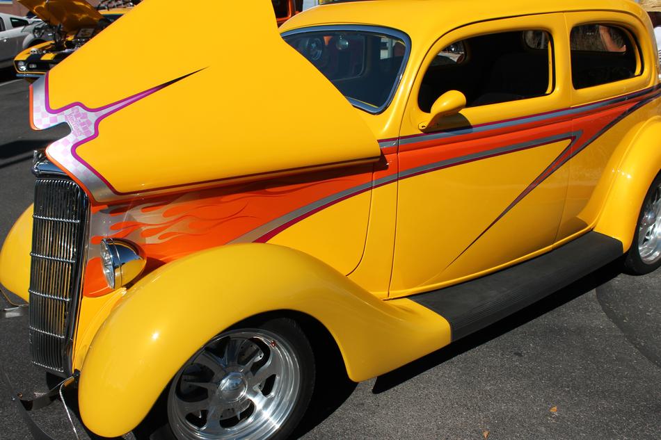 Car Show Yellow Antique