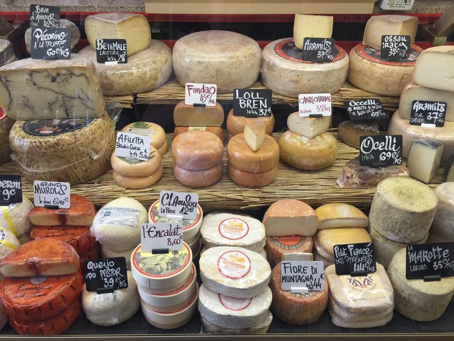 hard and soft Cheese on Counter
