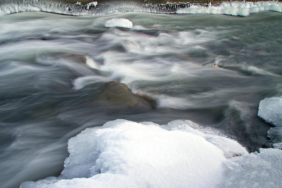 cold blocks of ice in the ocean