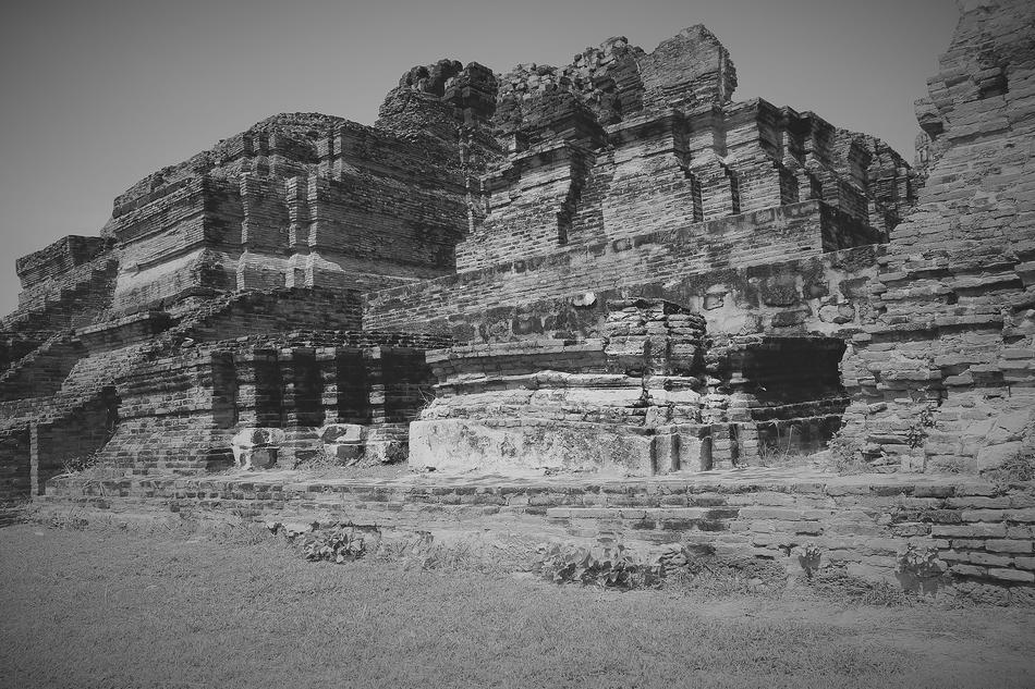 monochrome photo of City Ayutthaya Kingdom Of Siam