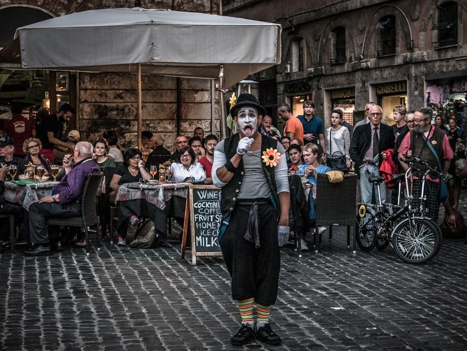man mime at the fair
