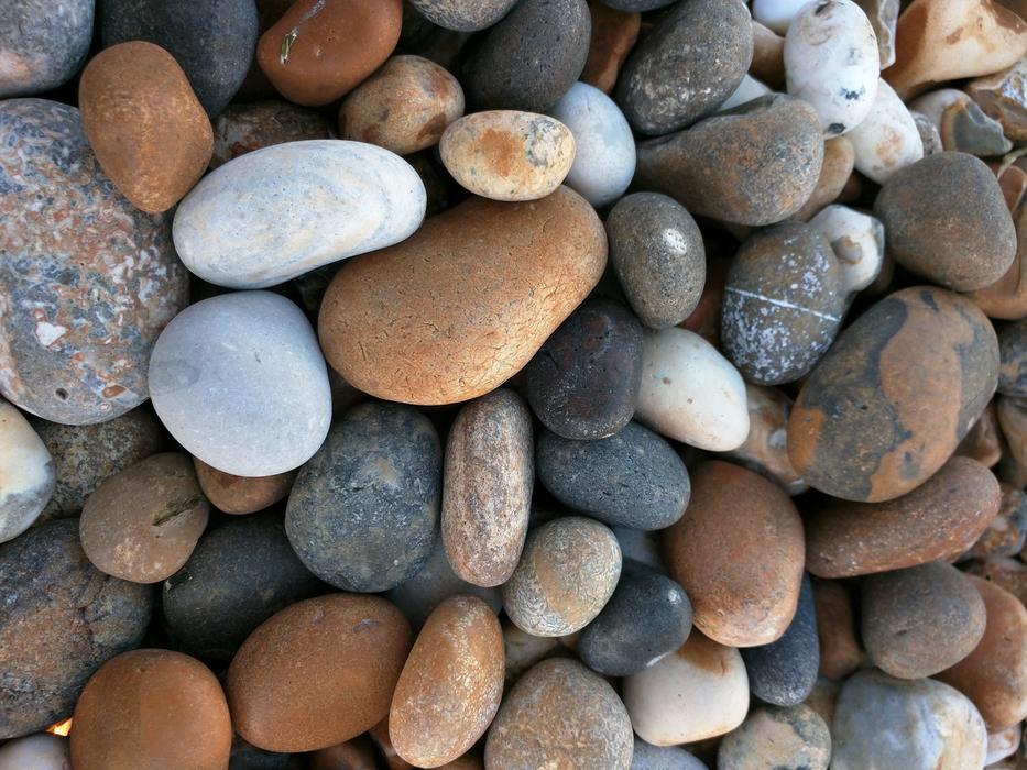 colored sea stones on the beach