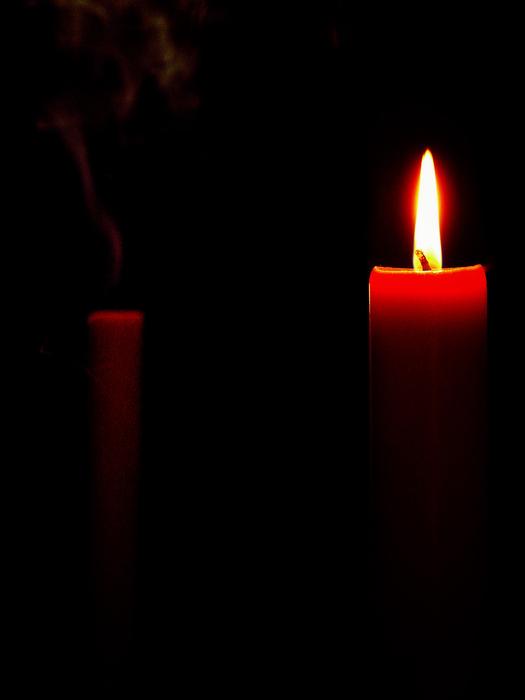 A lonely candle in the night