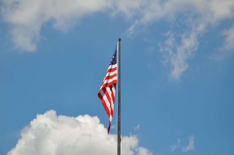 US flag against the sky