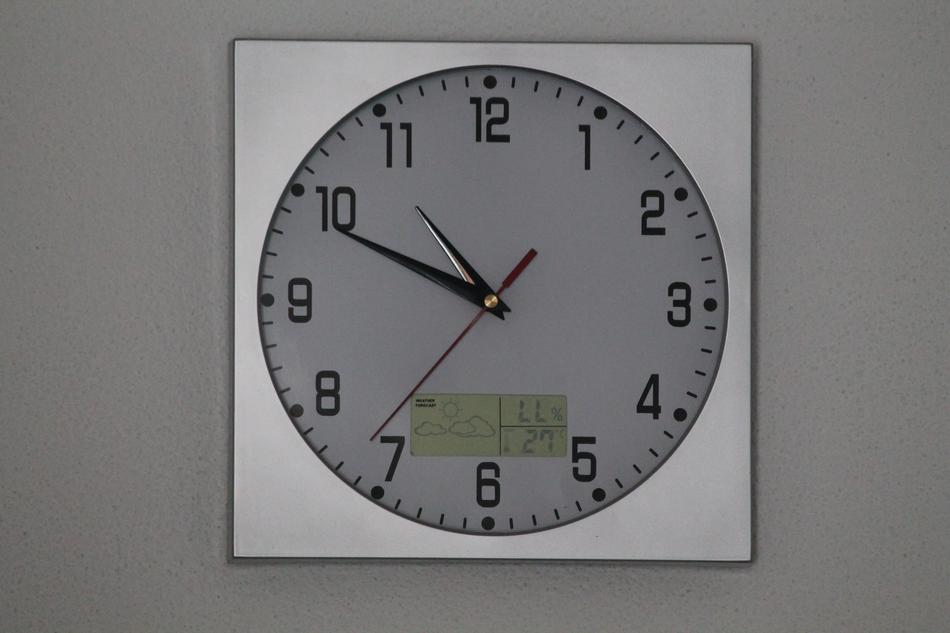 wall clock indicating the time